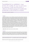 Research paper thumbnail of Variabilidad de la viabilidad y vigor de lotes de semillas de soja con presencia de simientes verdes pertenecientes a cultivares de distintos grupos de maduración producidos en dos fechas de siembra