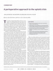 Research paper thumbnail of A perioperative approach to the opioid crisis