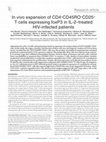 Research paper thumbnail of In vivo expansion of CD4+CD45RO-CD25+ T cells expressing foxP3 in IL-2-treated HIV-infected patients