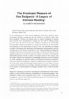 Research paper thumbnail of The Proximate Pleasure of Eve Sedgwick: A Legacy of Intimate Reading