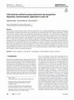 Research paper thumbnail of Cold substrate method to prepare plasmonic Ag nanoparticle: deposition, characterization, application in solar cell