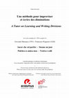 Research paper thumbnail of Alain Gervreau, Une méthode pour improviser et écrire des diminutions - A Tutor on Learning and Writing Divisions