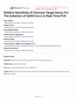 Research paper thumbnail of Relative Sensitivity of Common Target Genes For The Detection of SARS-Cov-2 In Real Time-PCR