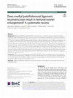 Research paper thumbnail of Does medial patellofemoral ligament reconstruction result in femoral tunnel enlargement? A systematic review