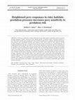 Research paper thumbnail of Heightened prey responses in risky habitats: predation pressure increases prey sensitivity to predation risk