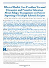 Research paper thumbnail of Effect of Health Care Providers’ Focused Discussion and Proactive Education About Relapse Management on Patient Reporting of Multiple Sclerosis Relapse