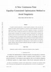 Research paper thumbnail of A New Continuous-Time Equality-Constrained Optimization to Avoid Singularity