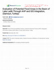 Research paper thumbnail of Evaluation of Potential Flood Areas in the Basin of Lake Ladik Through AHP and GIS Integration, (Samsun, Turkey)