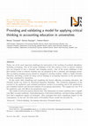 Research paper thumbnail of Providing and validating a model for applying critical thinking in accounting education in universities