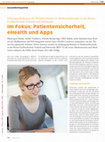 Research paper thumbnail of Im Fokus: Patientensicherheit, eHealth und Apps