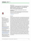 Research paper thumbnail of Population heterogeneity in the epithelial to mesenchymal transition is controlled by NFAT and phosphorylated Sp1