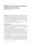 Research paper thumbnail of Breve ensaio sobre a política externa portuguesa