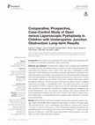 Research paper thumbnail of Comparative, Prospective, Case–Control Study of Open versus Laparoscopic Pyeloplasty in Children with Ureteropelvic Junction Obstruction: Long-term Results