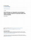 Research paper thumbnail of Using Technology as an Independent Learning Strategy to Support Vocabulary Acquisition for Secondary Students with Learning Disabilities