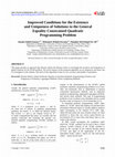 Research paper thumbnail of Improved Conditions for the Existence and Uniqueness of Solutions to the General Equality Constrained Quadratic Programming Problem