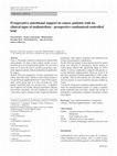 Research paper thumbnail of Preoperative nutritional support in cancer patients with no clinical signs of malnutrition—prospective randomized controlled trial