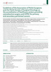 Research paper thumbnail of Guidelines of the Association of Polish Surgeons and the Polish Society of Surgical Oncology on the accreditation of healthcare centers providing cytoreductive surgery and HIPEC for primary and secondary peritoneal cancers