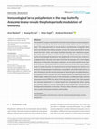 Research paper thumbnail of Immunological larval polyphenism in the map butterfly Araschnia levana reveals the photoperiodic modulation of immunity