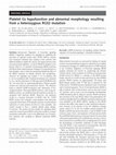 Research paper thumbnail of Platelet Gs hypofunction and abnormal morphology resulting from a heterozygous RGS2 mutation