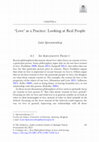 Research paper thumbnail of 'Love' as a Practice: Looking at Real People