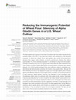 Research paper thumbnail of Reducing the Immunogenic Potential of Wheat Flour: Silencing of Alpha Gliadin Genes in a U.S. Wheat Cultivar