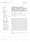 Research paper thumbnail of Compositional analysis in sorghum (Sorghum bicolor) NIR spectral techniques based on mean spectra from single seeds