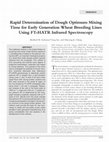 Research paper thumbnail of Rapid Determination of Dough Optimum Mixing Time for Early Generation Wheat Breeding Lines Using FT-HATR Infrared Spectroscopy