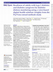 Research paper thumbnail of Readiness of adults with type 1 diabetes and diabetes caregivers for diabetes distress monitoring using a voice-based digital health solution: insights from the PsyVoice mixed methods study