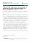 Research paper thumbnail of FTO rs9939609 polymorphism is associated with metabolic disturbances and response to HCV therapy in HIV/HCV-coinfected patients