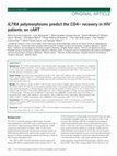 Research paper thumbnail of IL7RA polymorphisms predict the CD4+ recovery in HIV patients on cART