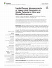 Research paper thumbnail of Inertial Sensor Measurements of Upper-Limb Kinematics in Stroke Patients in Clinic and Home Environment