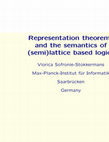 Research paper thumbnail of Representation theorems and the semantics of (semi)lattice-based logics