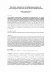 Research paper thumbnail of Una teoria asimetrica de las obligaciones positivas de proteccion penal derivadas de los derechos fundamentales