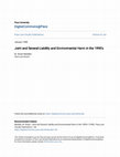 Research paper thumbnail of Joint and Several Liability and Environmental Harm in the 1990's