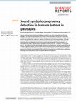 Research paper thumbnail of Sound symbolic congruency detection in humans but not in great apes