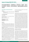 Research paper thumbnail of Establishing Normal Penile Skin Sensation Using Two-Point Discrimination Test