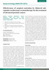 Research paper thumbnail of Effectiveness of surgical castration by bilateral subcapsular orchiectomy as monotherapy for the treatment of advanced prostate cancer