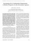 Research paper thumbnail of Investigating SLA Confidentiality Requirements: A Holistic Perspective for the Government Agencies