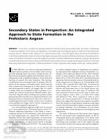 Research paper thumbnail of Secondary States In Perspective: An Integrated Approach to State Formation In the Prehistoric Aegean