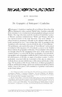 Research paper thumbnail of The Geographies of Shakespeare's Cymbeline