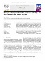 Research paper thumbnail of Hydrogen Patent Portfolios In the Automotive Industry-The Search for Promising Storage Methods