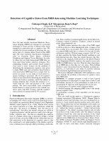 Research paper thumbnail of Detection of Cognitive States From FMRI Data Using Machine Learning Techniques