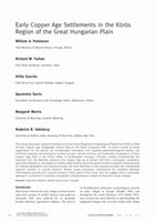 Research paper thumbnail of Parkinson, William A., Richard W. Yerkes, Attila Gyucha, Apostolos Sarris, Margaret Morris  and Roderick Salisbury 2010	Early Copper Age Settlement Organization on the Great Hungarian Plain: The Körös Regional Archaeological Project, 2000-2006. Journal of Field Archaeology 35(2): 164-183.