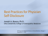 Research paper thumbnail of Best Practices for Physician Self-Disclosure