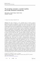 Research paper thumbnail of The Psychology of Memory, Extended Cognition, and Socially Distributed Remembering [Sutton, Harris, Keil, & Barnier]