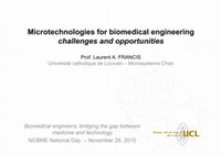 Research paper thumbnail of Microtechnologies for biomedical engineering: challenges and opportunities