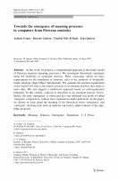 Research paper thumbnail of Towards the emergence of meaning processes in computers from Peircean semiotics