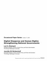 Research paper thumbnail of Digital Diasporas and Human Rights: Strengthening National Governments