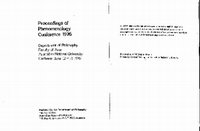 Research paper thumbnail of "Proceedings of the Phenomenology Conference, Canberra, 1976"