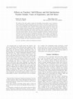 Research paper thumbnail of Effects on teachers' self-efficacy and job satisfaction: Teacher gender, years of experience, and job stress